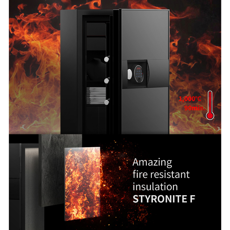 Phoenix Safes Next Plus Luxury Fire Safe with Fingerprint Lock - Dark Grey